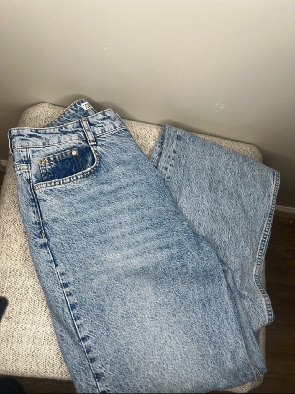 Zara Light Blue Flare Jeans - Vintage Wash